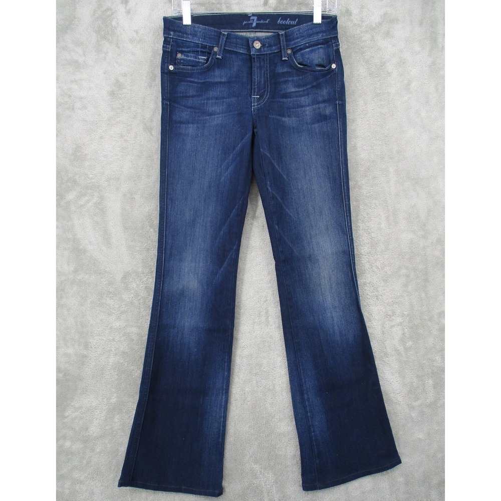 7 For All Mankind Jeans Womens 27 Boot Cut 90s‎ Y2K Dark Wash Stretch Low Rise